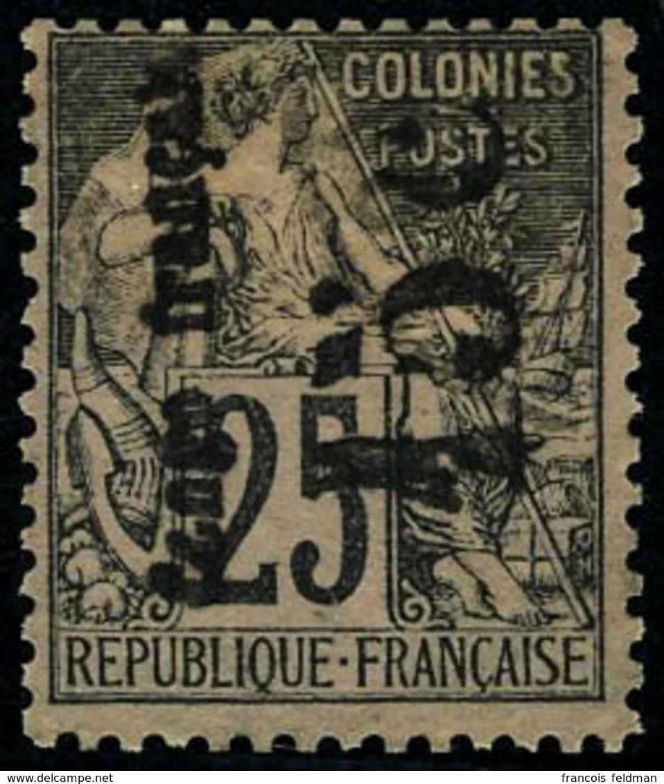 Neuf Avec Charnière N° 7b, 15 S/25c Surcharge Verticale, T.B. Signé Brun - Altri & Non Classificati