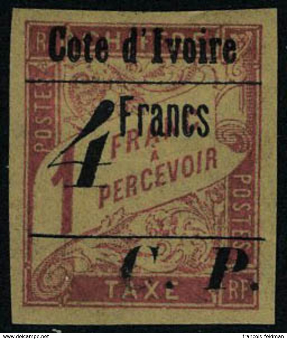 Neuf Avec Charnière N° 21a, 4f Sur 1F Rose Sur Paille Type II, T.B. Rare, Signé Brun - Altri & Non Classificati