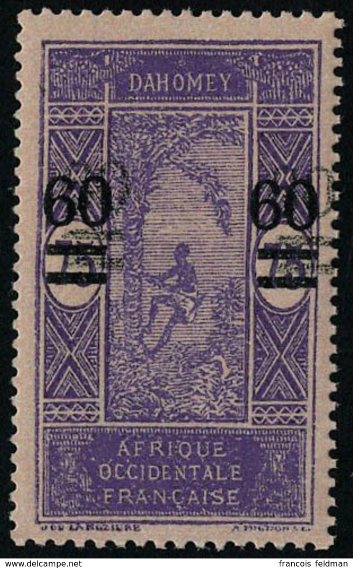 Neuf Sans Charnière N° 66a, 60 Sur 75c Violet Sur Rose, Double Surcharge, T.B. Signé JF Brun - Autres & Non Classés