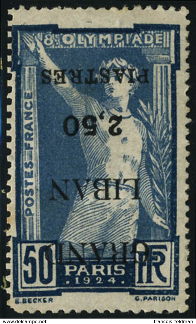 Neuf Avec Charnière N° 21, JO De 1924, 2,50p Sur 50c, Surcharge Renversée, Légèrement Défectueux, Signé Calves. - Sonstige & Ohne Zuordnung