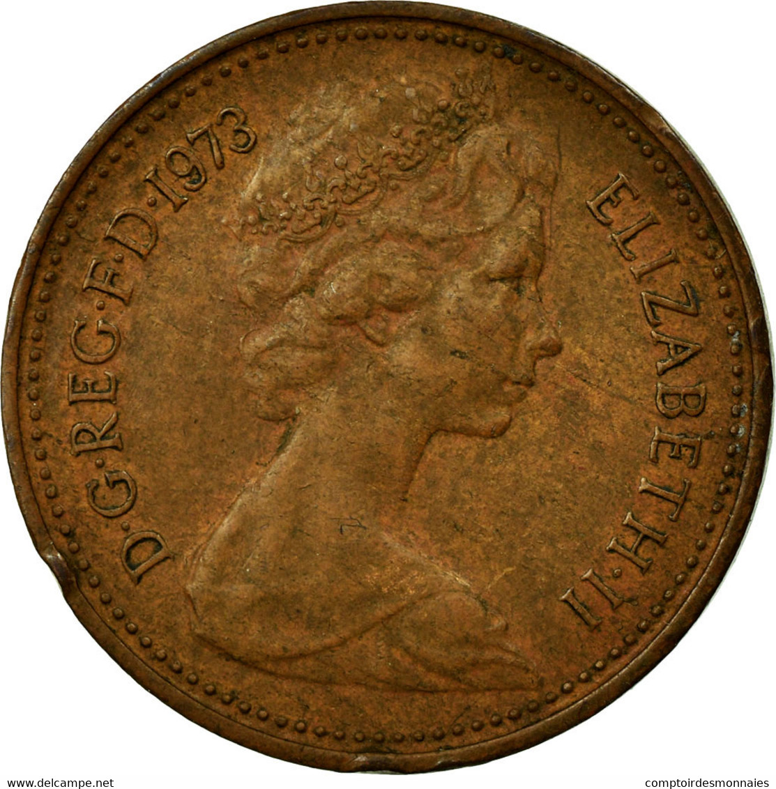 Monnaie, Grande-Bretagne, Elizabeth II, New Penny, 1973, TB+, Bronze, KM:915 - 1 Penny & 1 New Penny