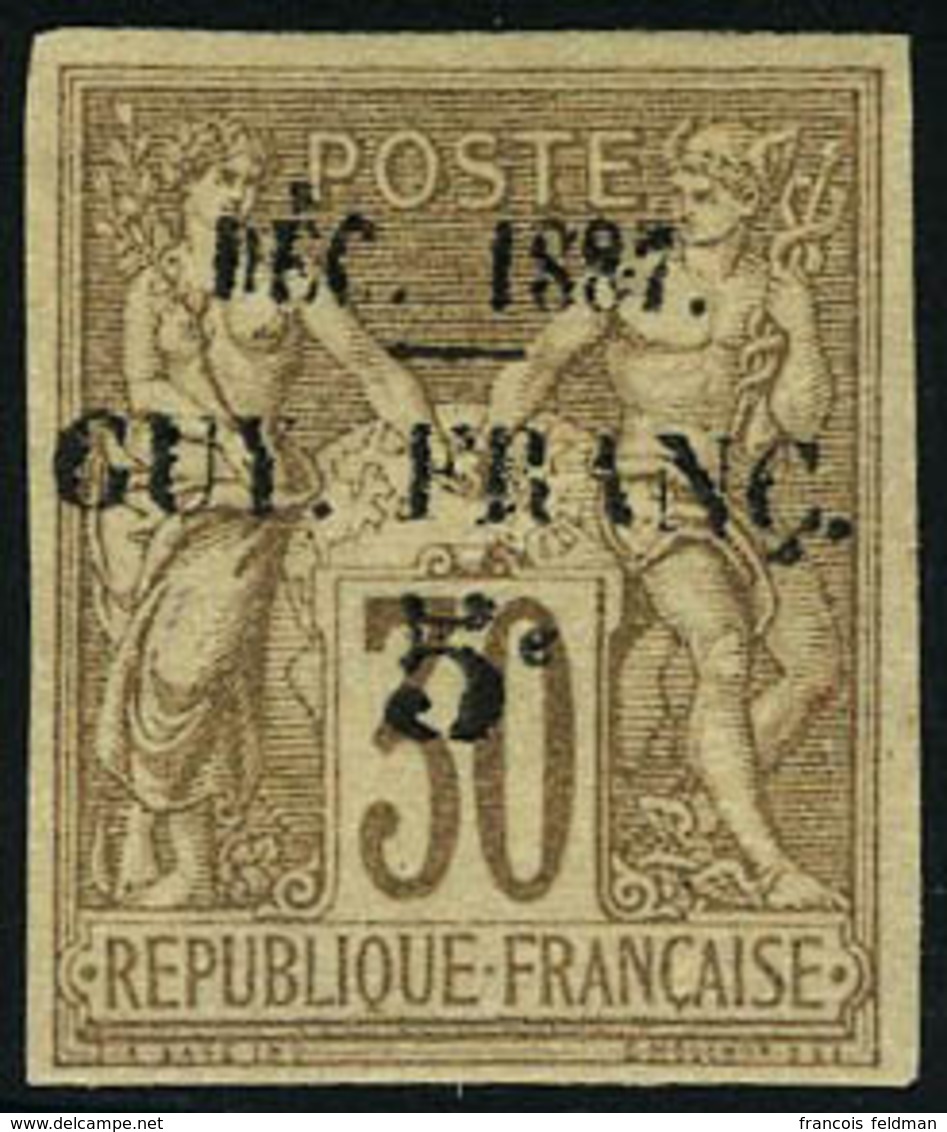 Neuf Avec Charnière N° 7, 5c S/30c Brun, T.B. Signé - Altri & Non Classificati