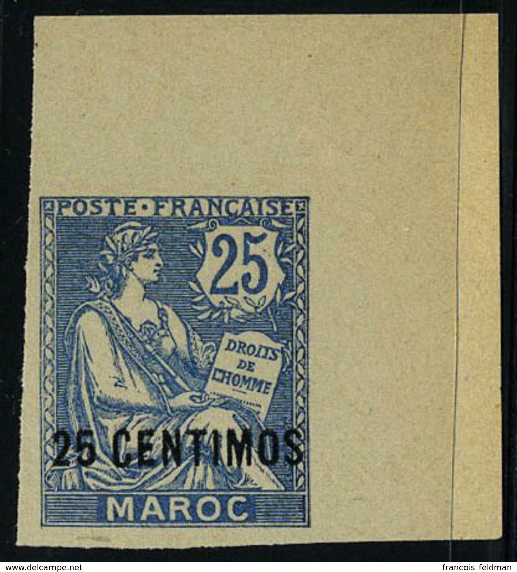 Neuf Sans Gomme N° 14a, 25c Sur 25c Bleu ND, BDF, T.B. émis NSG - Altri & Non Classificati