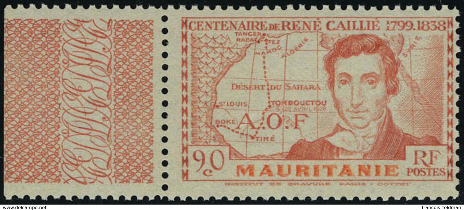 Neuf Sans Charnière N° 95a, 90c René Caillié, Grande Légende, Bdf, T.B. Maury - Sonstige & Ohne Zuordnung