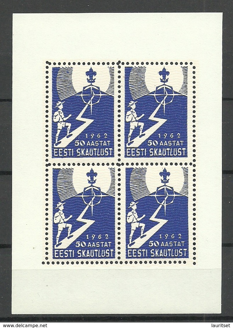 Estland Estonia 1962 Pfadfinder Scouting Boy Scouts Scouting Block Of 4 MNH - Estonie