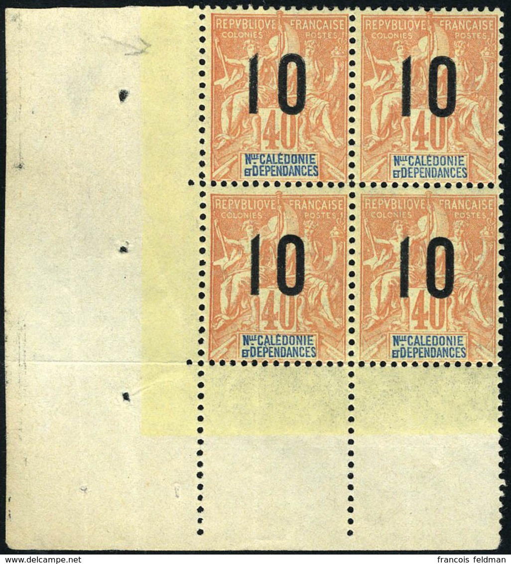 Neuf Sans Charnière N° 108a, 10 S/40c Chiffres Espacés Dans Un Bloc De 4 Timbres Cdf, T.B. - Altri & Non Classificati