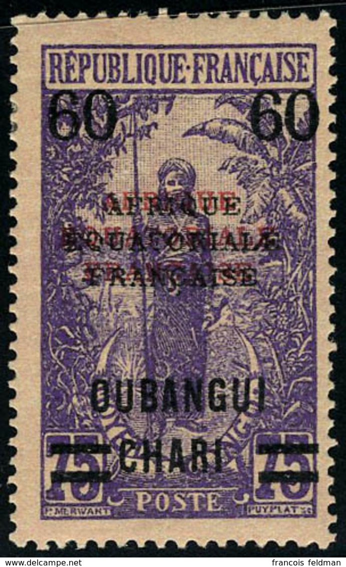 Neuf Avec Charnière N° 57b, 60 S/75 Double Surcharge Noire + Rouge, T.B. - Sonstige & Ohne Zuordnung