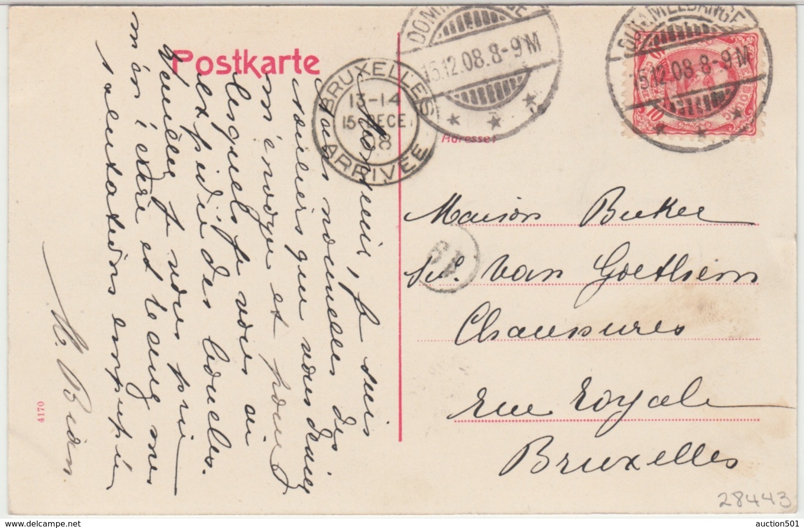 28443g DOMMELDANGE - ATTELAGE -1908 - Luxembourg - Ville