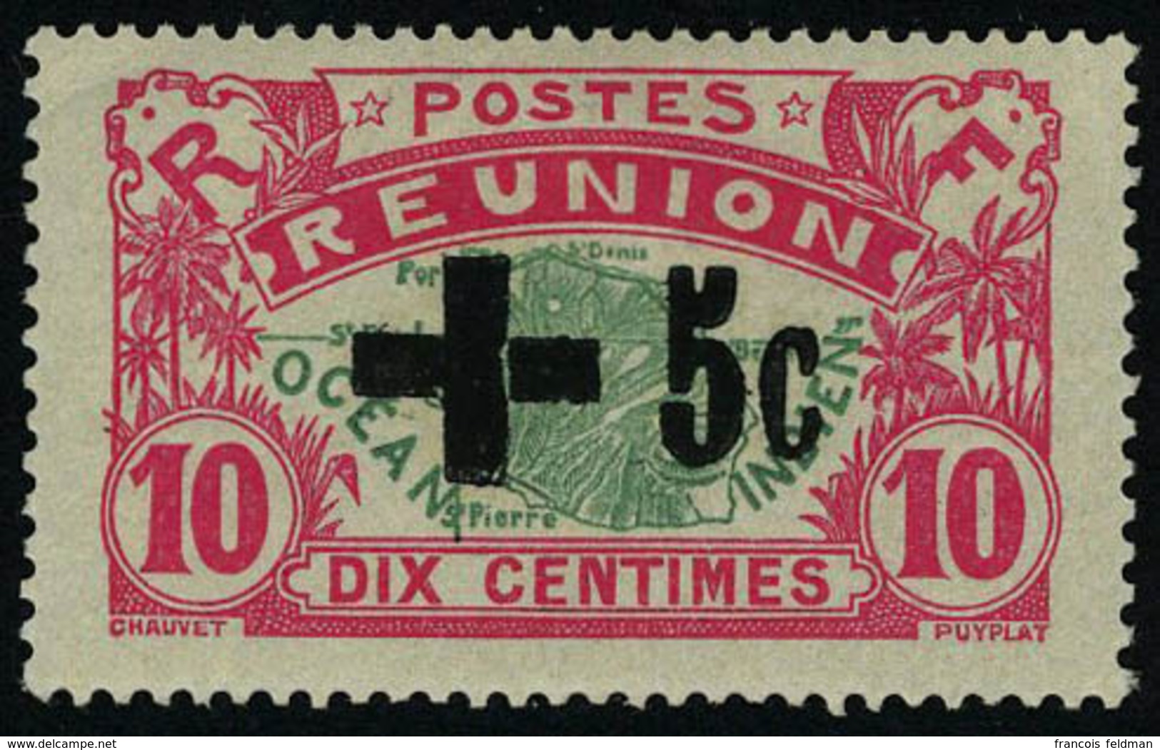 Neuf Avec Charnière N° 80, 10 + 5c Croix Noire, T.B.  Signé Calves - Altri & Non Classificati