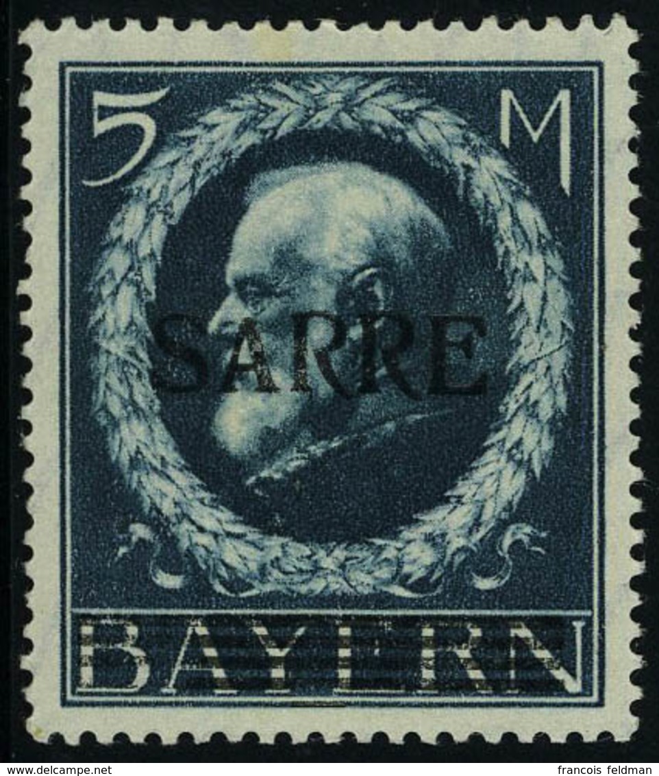 Neuf Avec Charnière N° 30a, 5m Bleu Variété Petit A De Sarre, Cl, T.B. Signé Brun + JB - Sonstige & Ohne Zuordnung