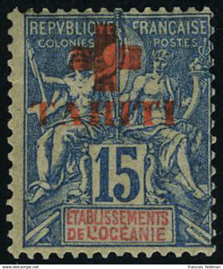 Neuf Avec Charnière N° 34/5, 15c Bleu Et 15c Gris Noir Croix Rouge, T.B. Signé - Sonstige & Ohne Zuordnung