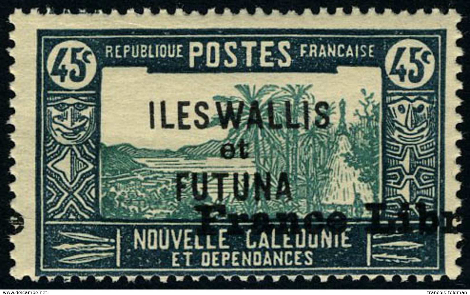 Neuf Sans Charnière N° 105, 45c France Libre, Surcharge à Cheval Horizontalement, Gomme Coloniale Habituelle, T.B., Maur - Sonstige & Ohne Zuordnung