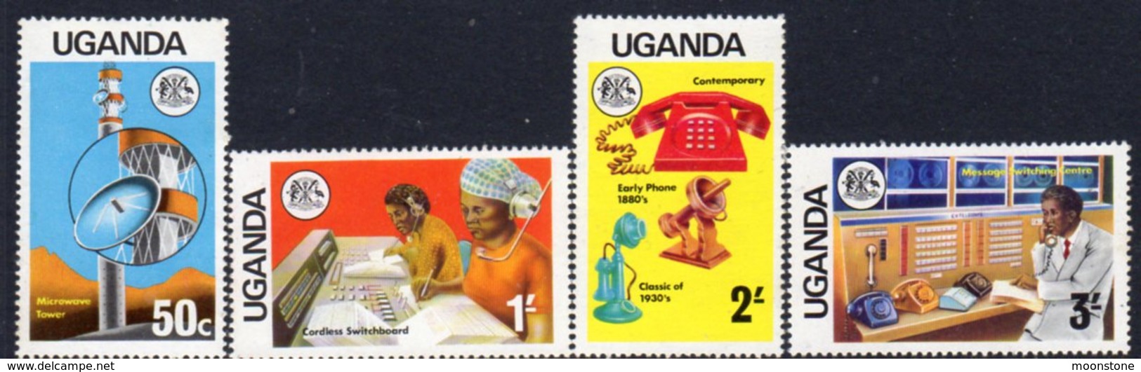 Uganda 1976 Telecommunications Set Of 4, MNH, SG 163/6 (BA) - Uganda (1962-...)