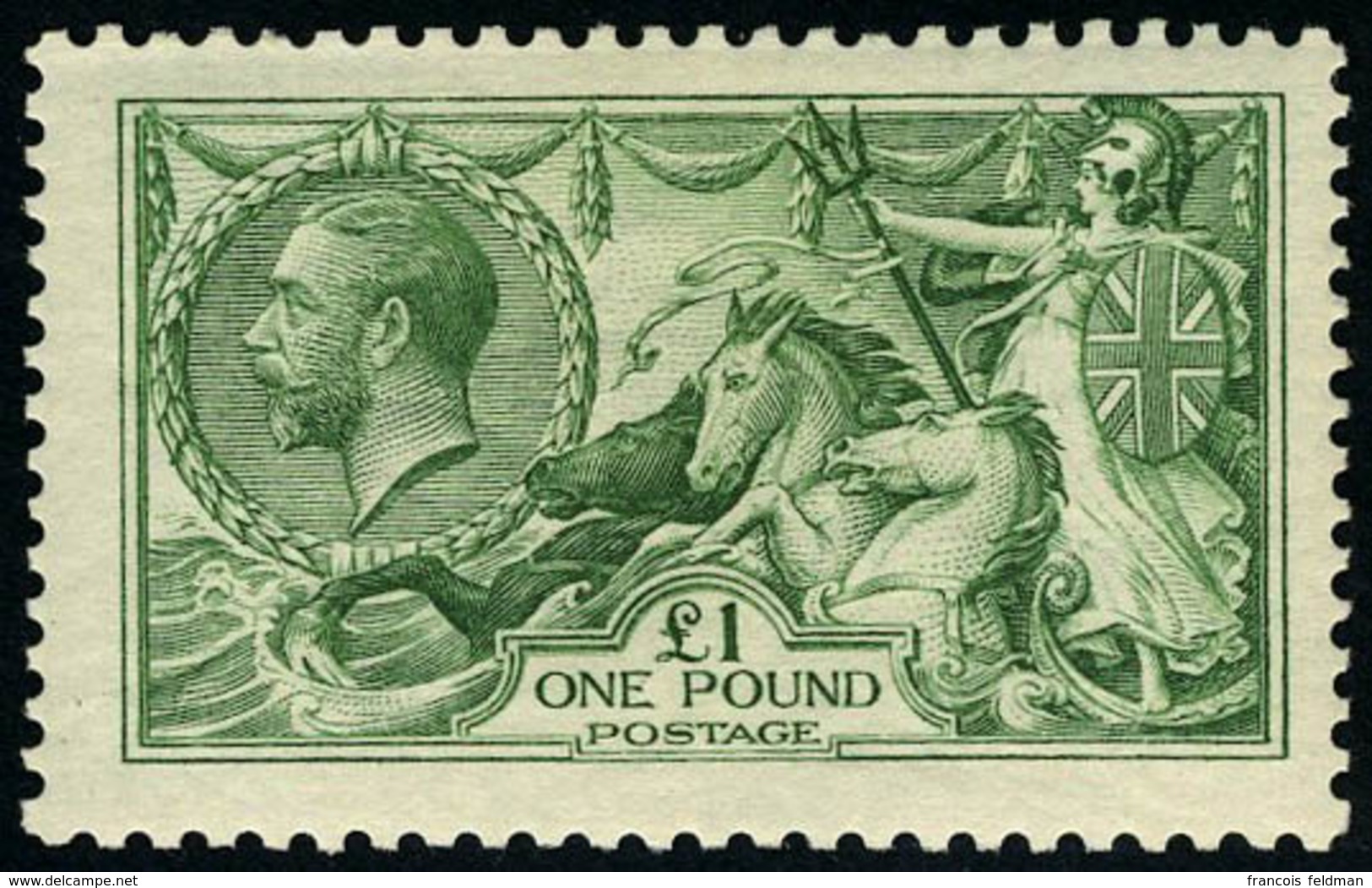 Neuf Avec Charnière N° 156, 1£ Vert Seahorse, T.B. (S.G. N°403 - 3500£) - Sonstige & Ohne Zuordnung