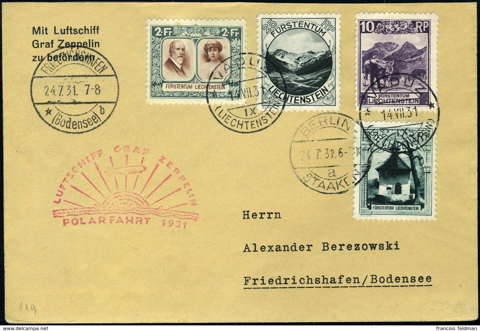 Lettre Zeppelin Polarfahrt 1931, T.B. - Altri & Non Classificati