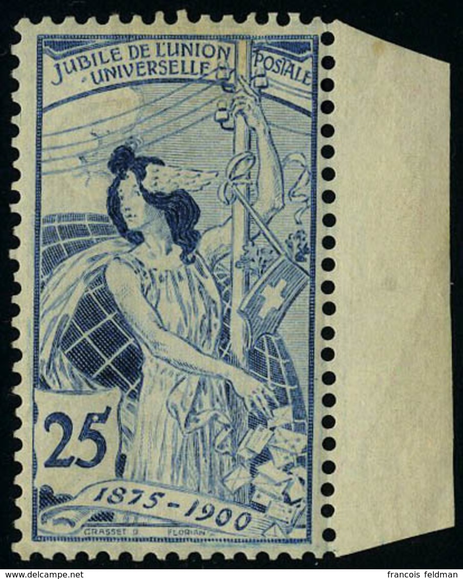 Neuf Avec Charnière N° 91, 25c Bleu UPU Gravure Fine, Bdf, T.B. Signé - Sonstige & Ohne Zuordnung