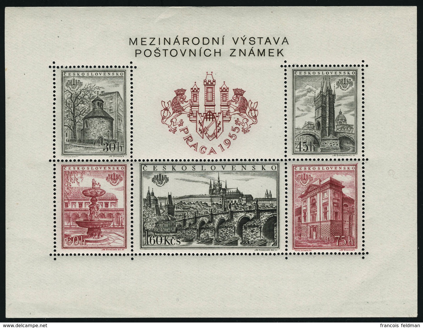 Neuf Sans Charnière N° 19 + 19a. Les Blocs PRAGA 1955. 1 Ex Dentelé + 1 Ex Non Dentelé. T.B. - Sonstige & Ohne Zuordnung