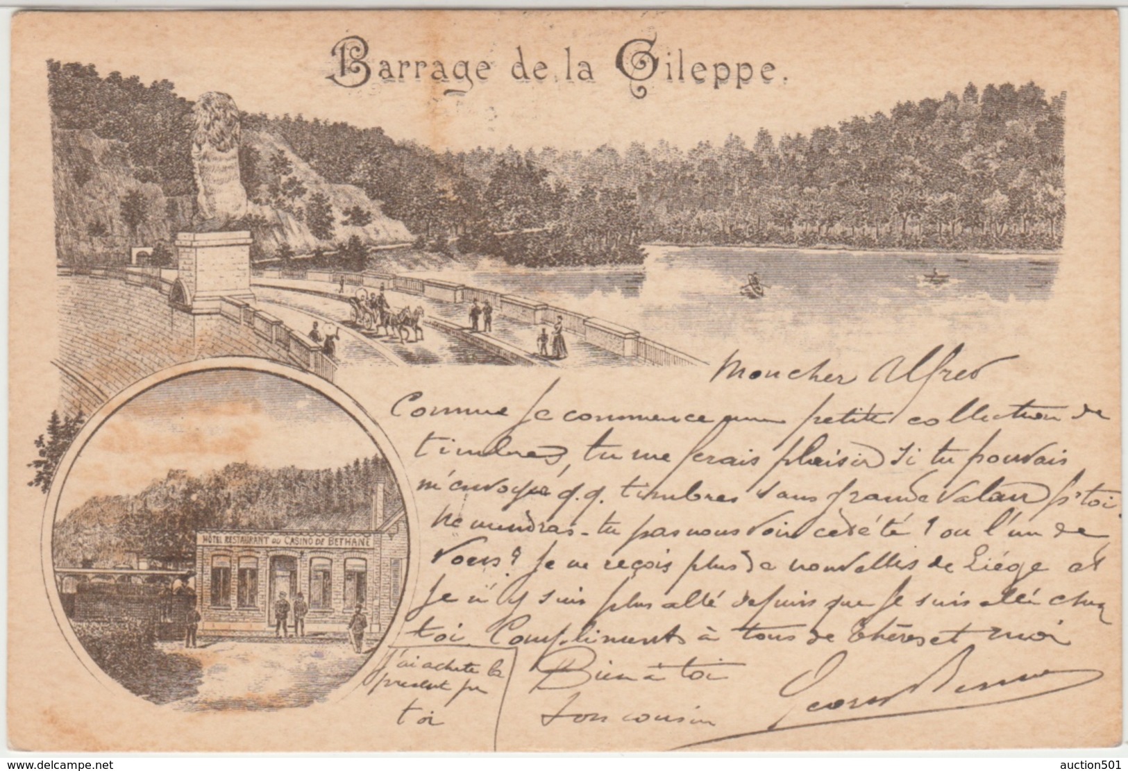 28403g  CAFE RESTAURANT - Barrage De La Gileppe - 1895 - Gileppe (Barrage)
