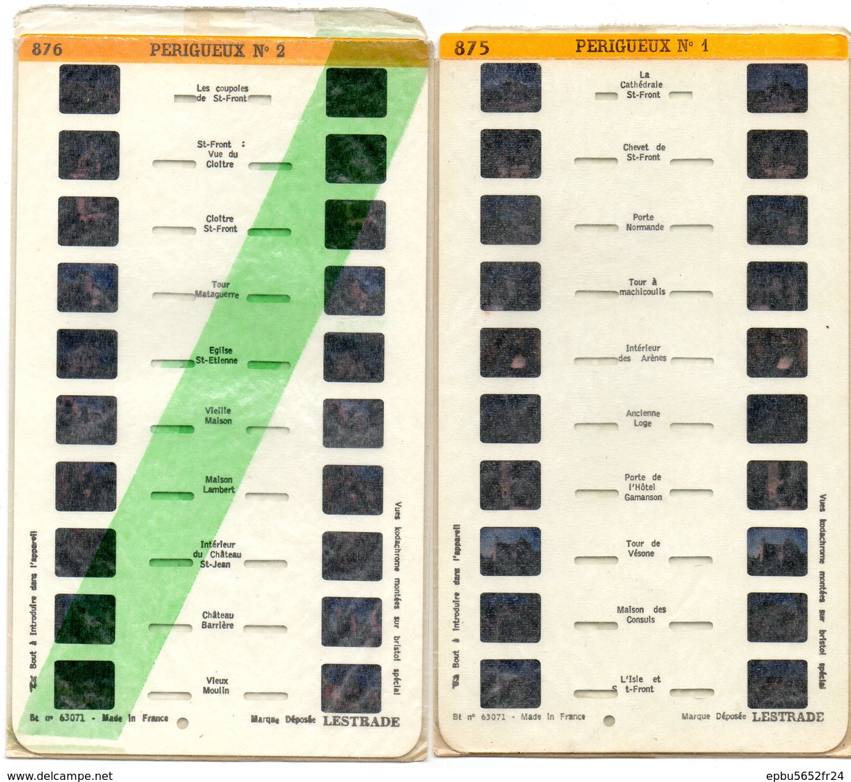 Lot De 9 Stéréocartes Lestrade De La Dordogne ( Périgueux, Sarlat , Domme, Bergerac Et Environs , Les Châteaux Et Divers - Visionneuses Stéréoscopiques