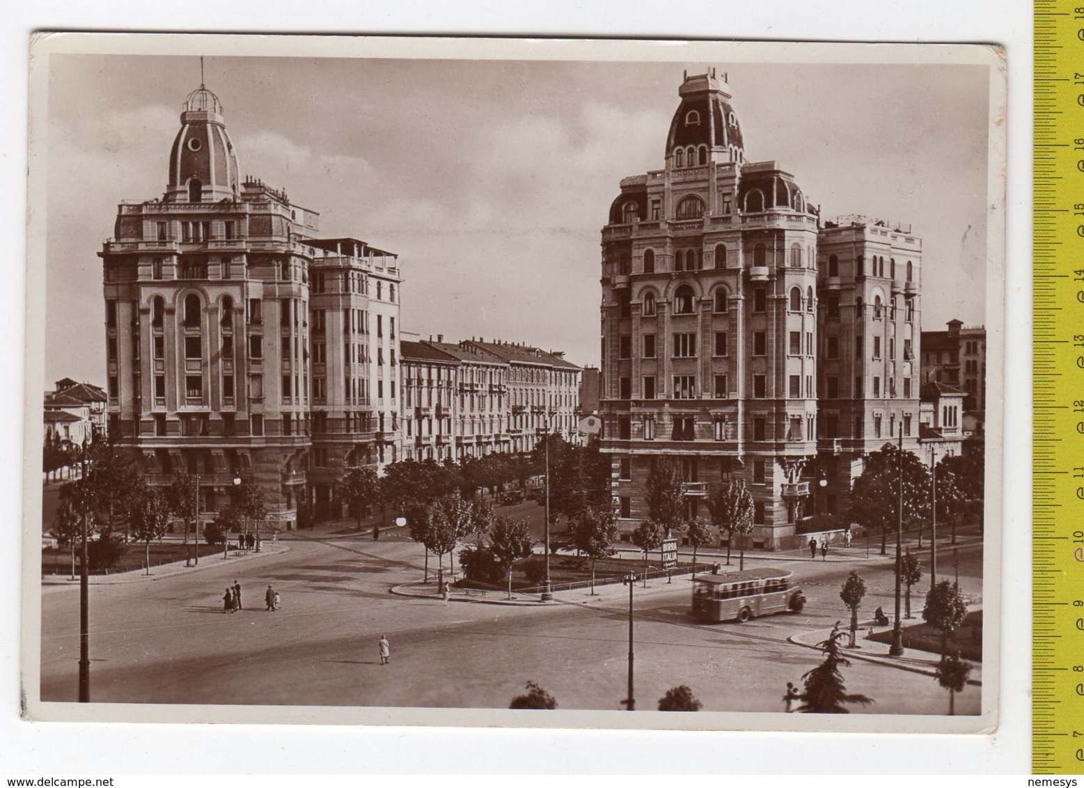 1936 MILANO Piazzale Piemonte I Grattacieli FG V SEE 2 SCANS Animata Autobus Pubblicità BIRRA ITALIA - Milano (Milan)