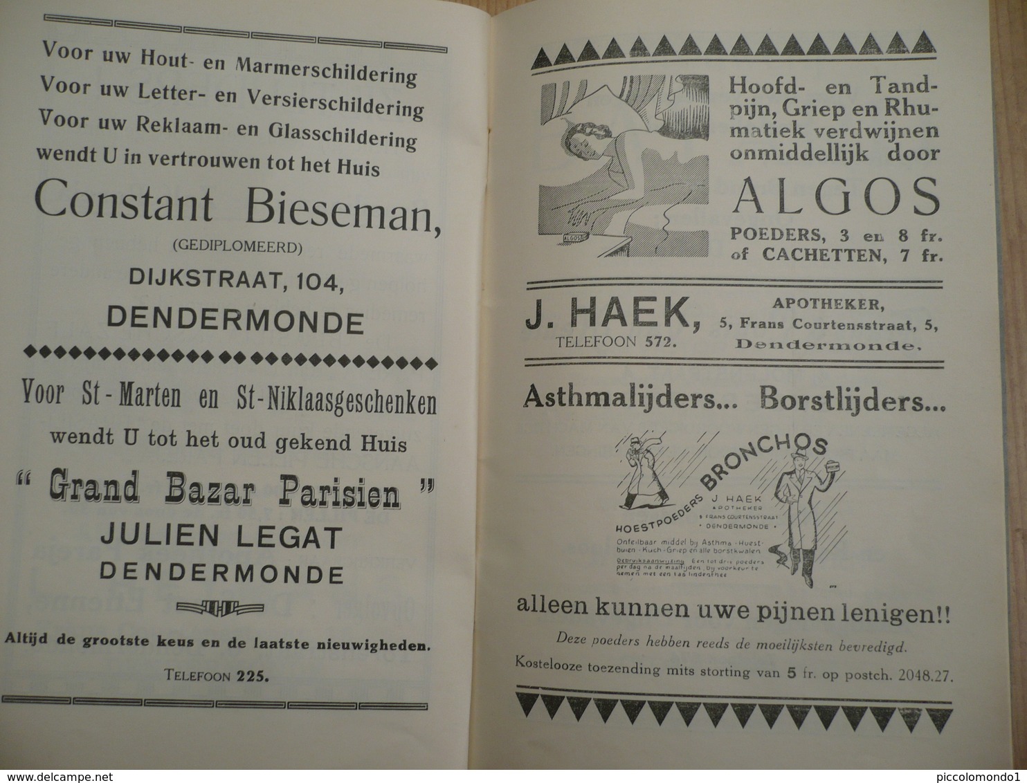 Toneelseizoen 1936 Dendermonde Schubert Liefdeslied Het Ros Beiaard - Programma's