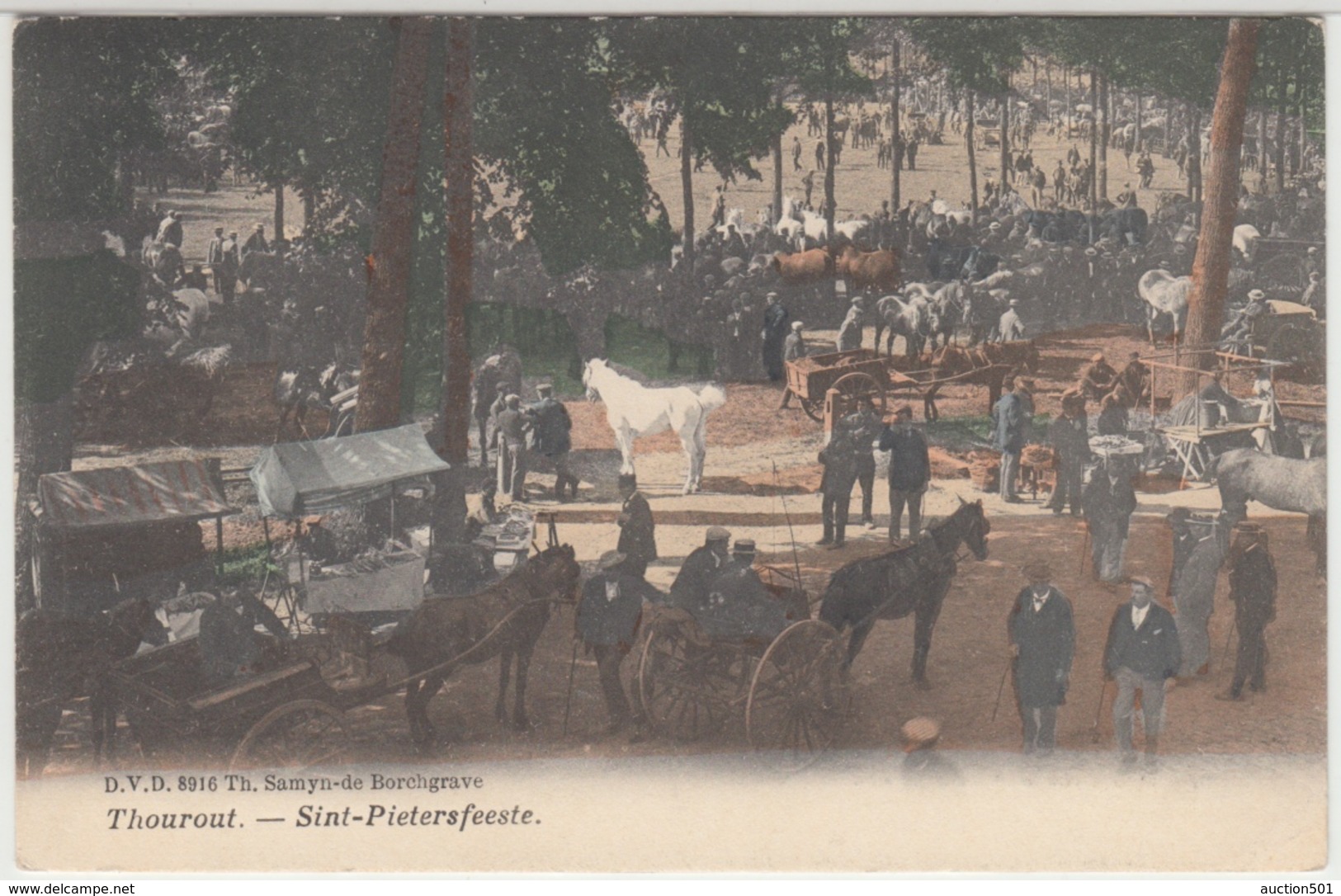 28436g SINT-PIETERSFEESTE - CHARRETTE à CHEVAL - Thourout - 1911 - Animée - Colorisée - Torhout