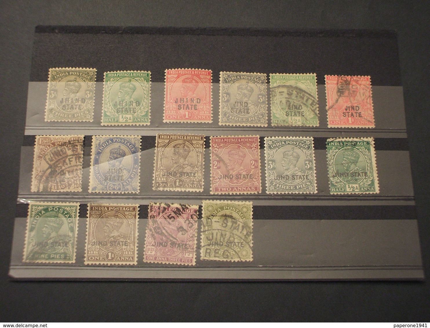 JHIND - 1913/37 RE 16 VALORI, Insieme/set - TIMBRATI/USED-NUOVI(+) - Jhind