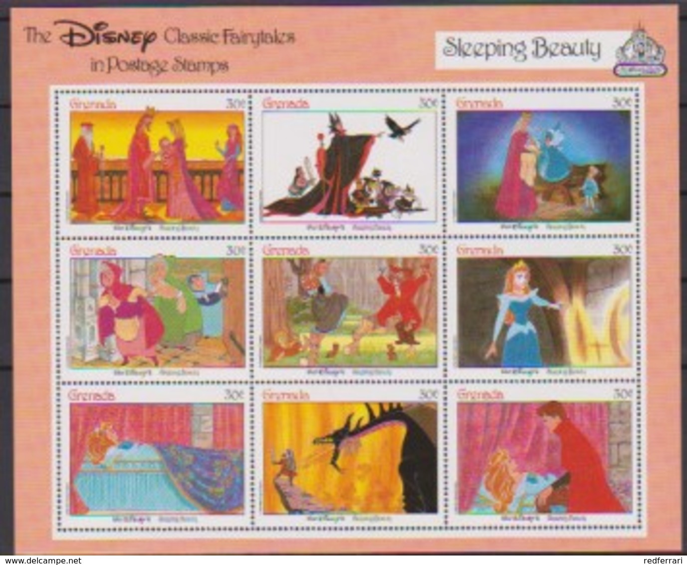 2486 WALT DISNEY -  GRENADA - CLASSIC FAIRYTALES  - SLEEPING BEAUTY . - Disney