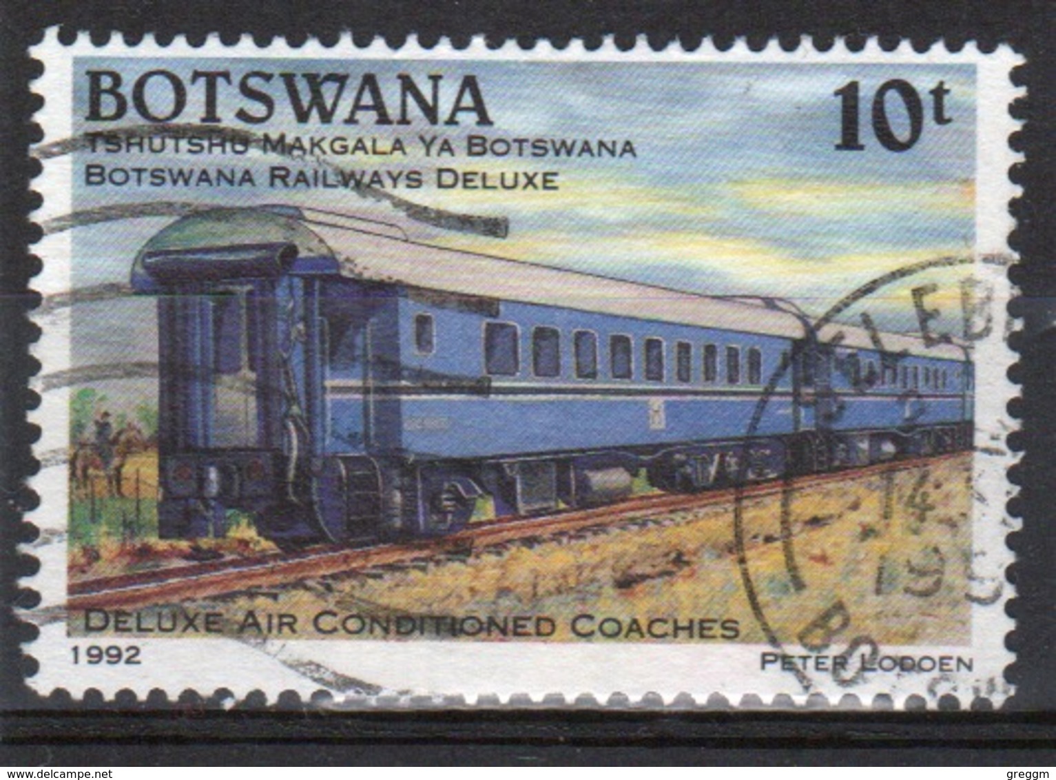 Botswana 1992 Single 10t Commemorative Stamp From The Deluxe Railway Service Set. - Botswana (1966-...)