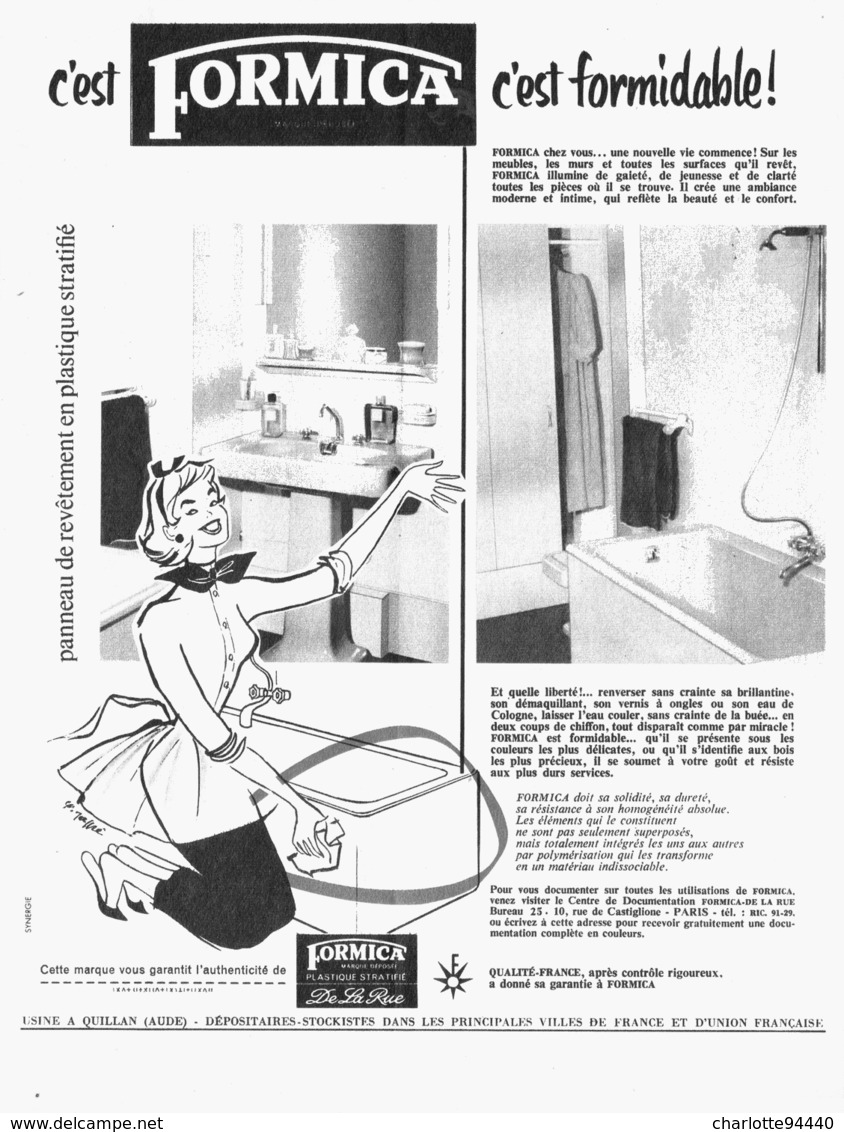 PUB   " FORMICA  "   1956 ( 4 ) - Autres & Non Classés