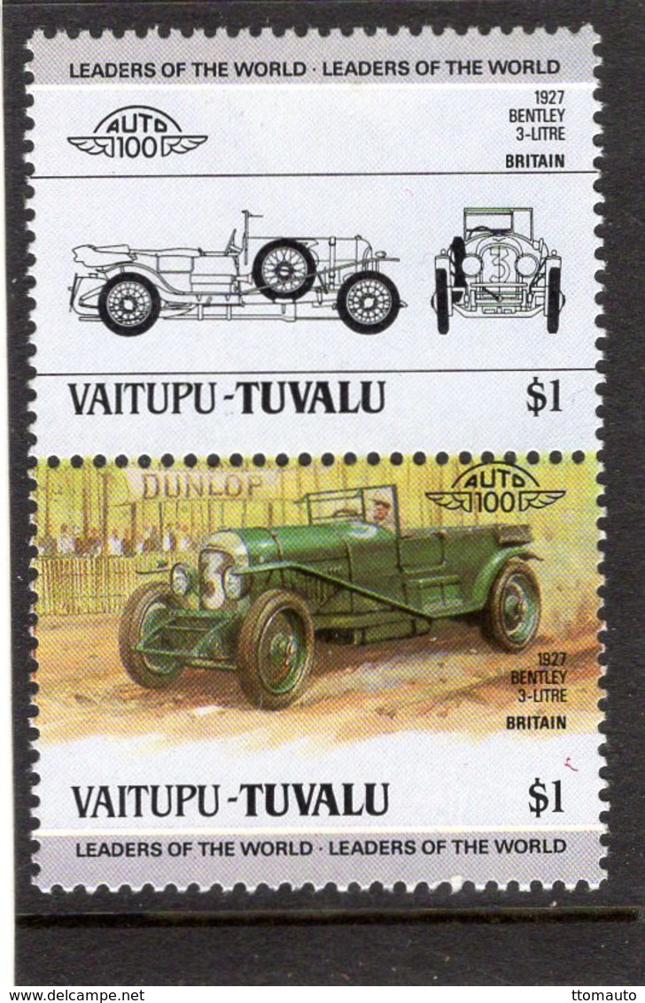 Bentley 3-Litre Le Mans   (1927)  -  2v Se-tenant MNH  -  Vaitupu-Tuvalu - Automobile