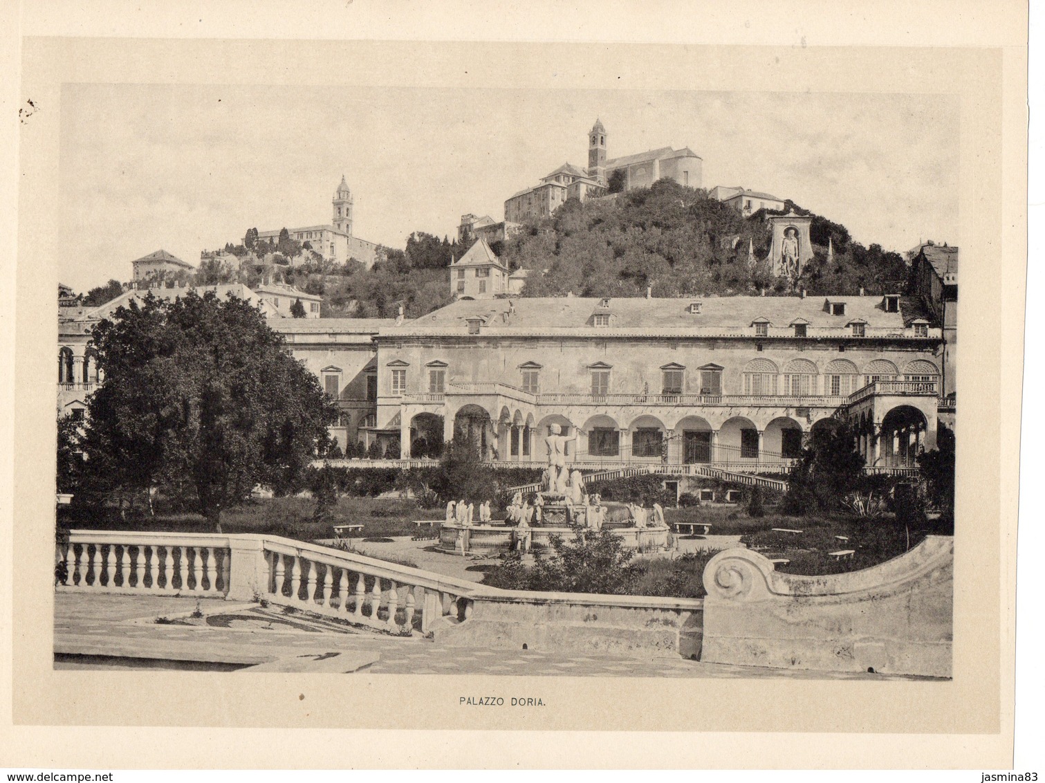 Italie :Genes Palazzo Doria (reproduction De Photo Ancienne En Noir Et Blanc De 20 Cm Sur 27 Cm) - Autres & Non Classés