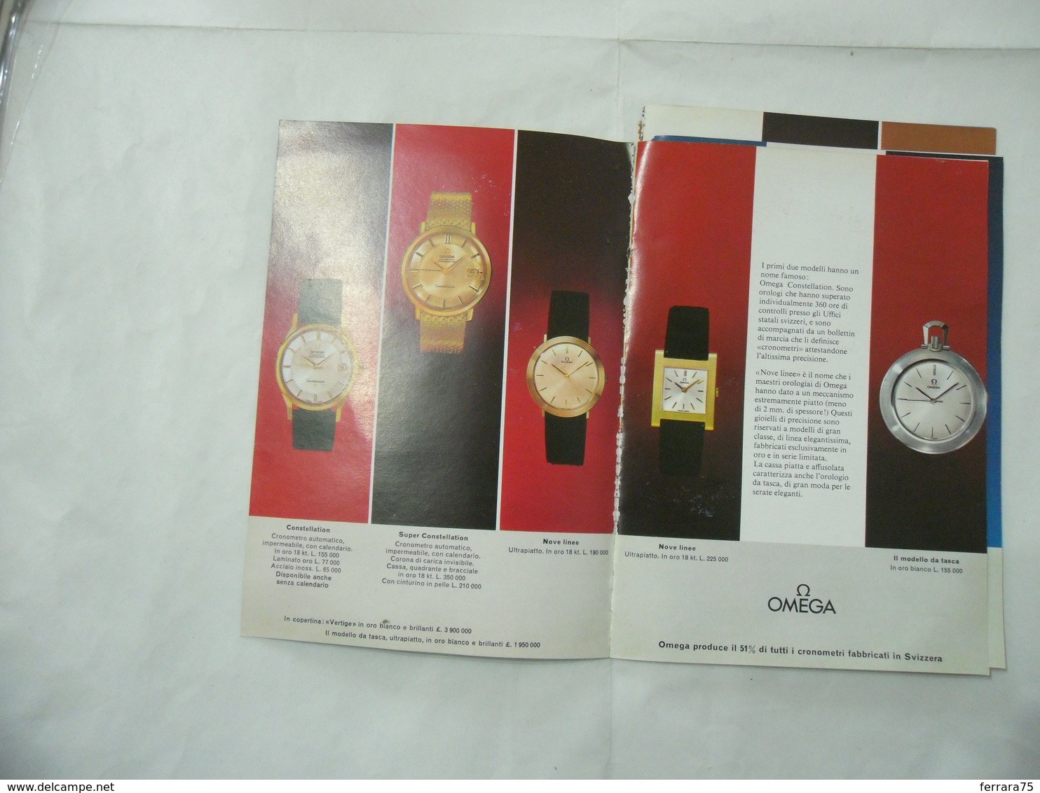 CATALOGO DEPLIANT INSERTO SPECIALE COLLEZIONE OROLOGIO OMEGA VINTAGE- - Altri & Non Classificati