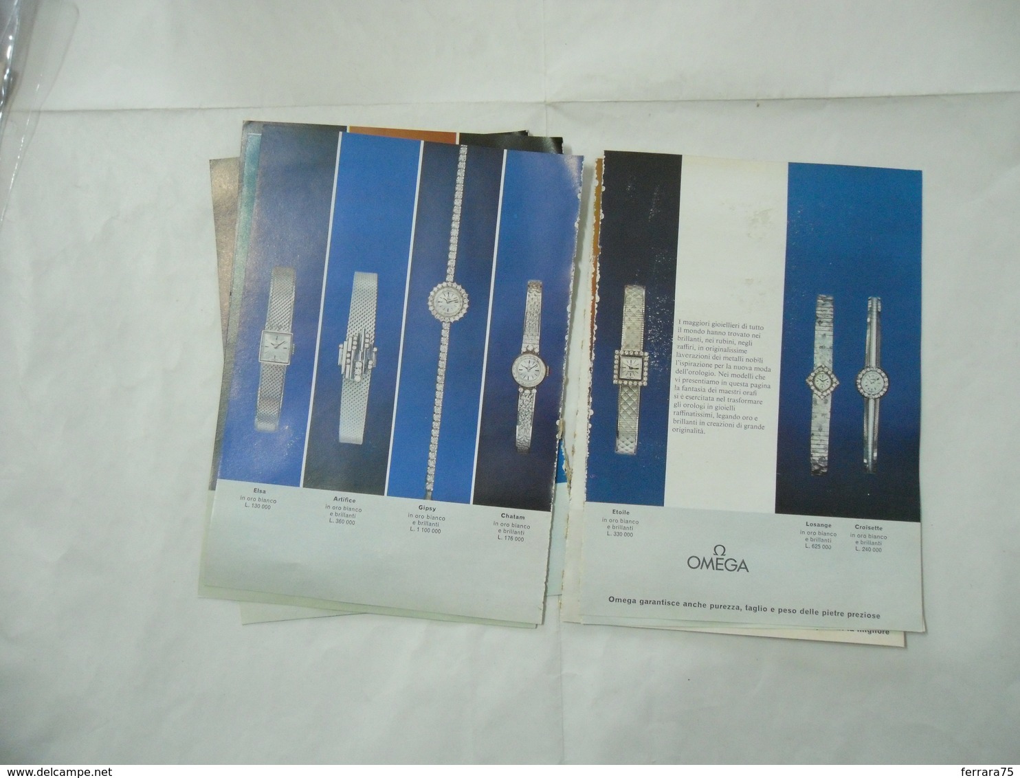 CATALOGO DEPLIANT INSERTO SPECIALE COLLEZIONE OROLOGIO OMEGA VINTAGE-