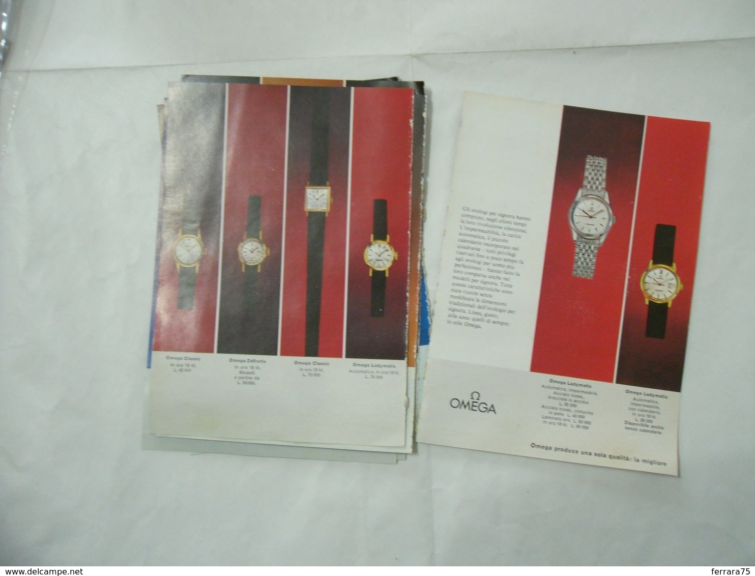 CATALOGO DEPLIANT INSERTO SPECIALE COLLEZIONE OROLOGIO OMEGA VINTAGE-