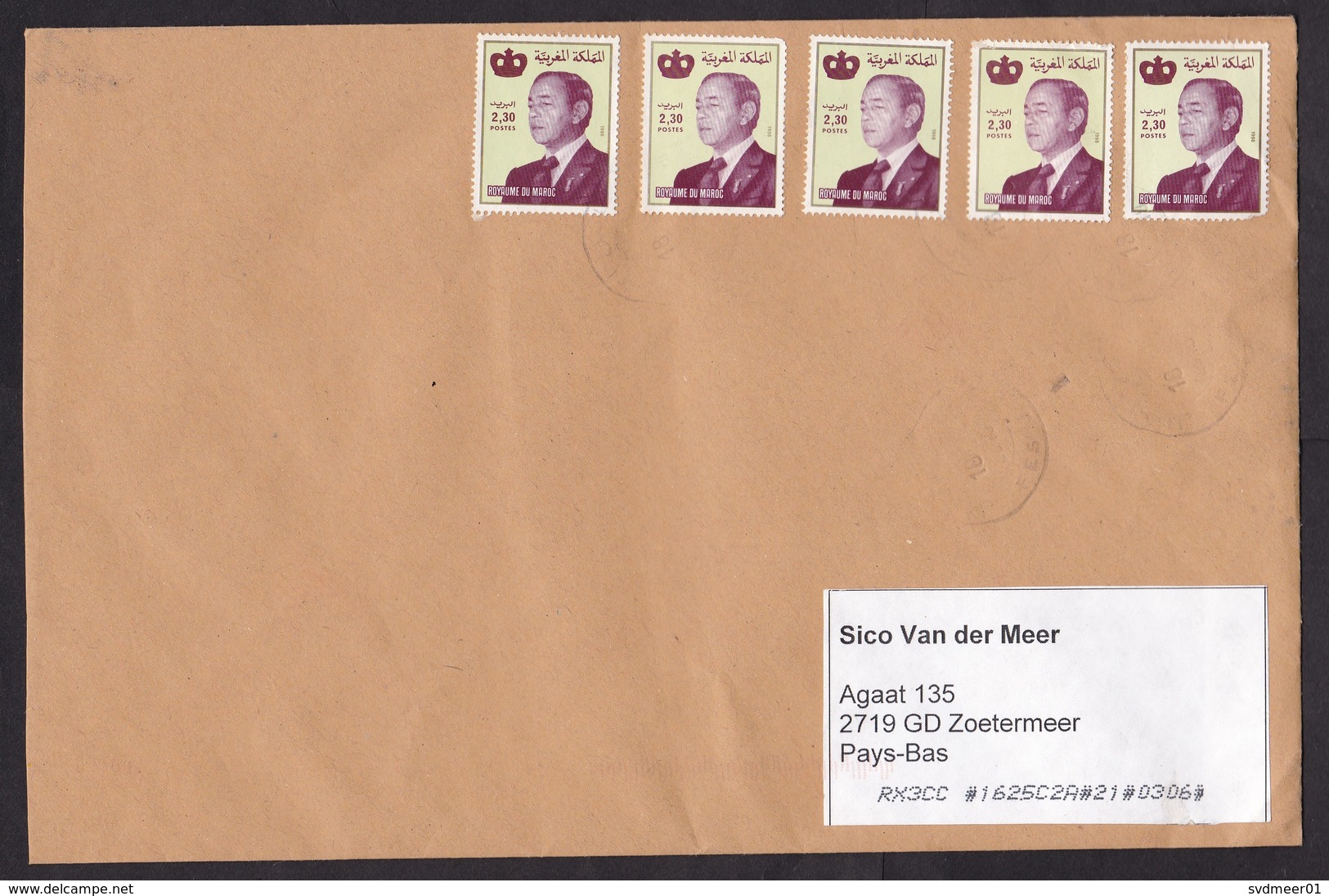 Morocco: Cover Fes To Netherlands, 5 Stamps, King (2 Stamps Damaged) - Marokko (1956-...)