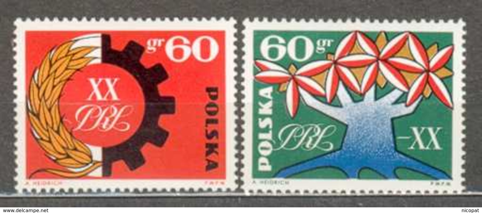 POLAND MNH ** 1330-1331 ANNIVERSAIRE DE LA REPUBLIQUE. ARBRE DE LA RENAISSANCE. INDUSTRIE ET AGRICULTURE - Ungebraucht