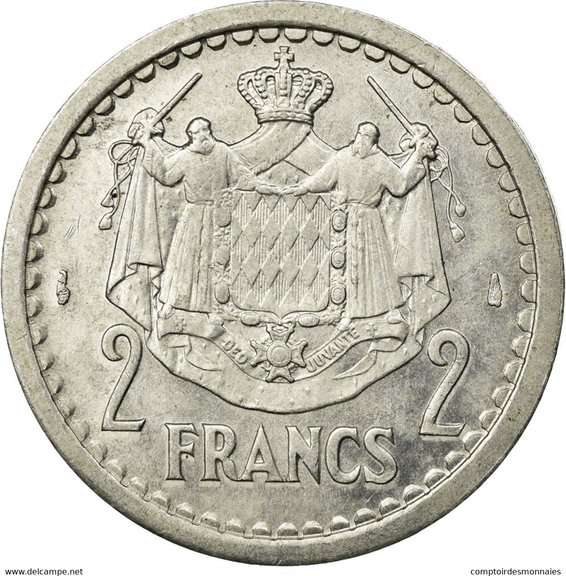Monnaie, Monaco, Louis II, 2 Francs, Undated (1943), Paris, TB+, Aluminium - 1922-1949 Louis II