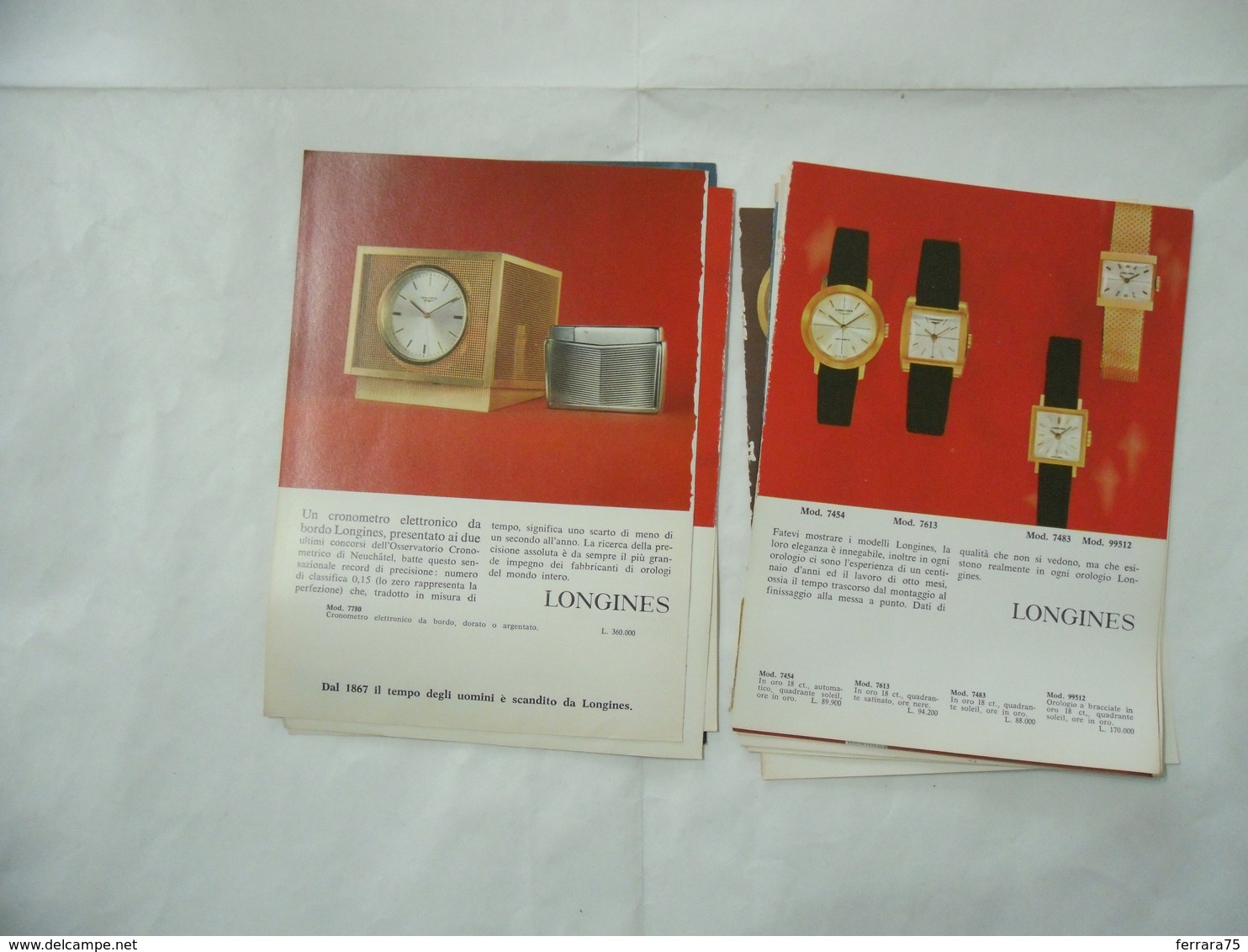 CATALOGO DEPLIANT INSERTO SPECIALE COLLEZIONE OROLOGIO LONGINES VINTAGE-