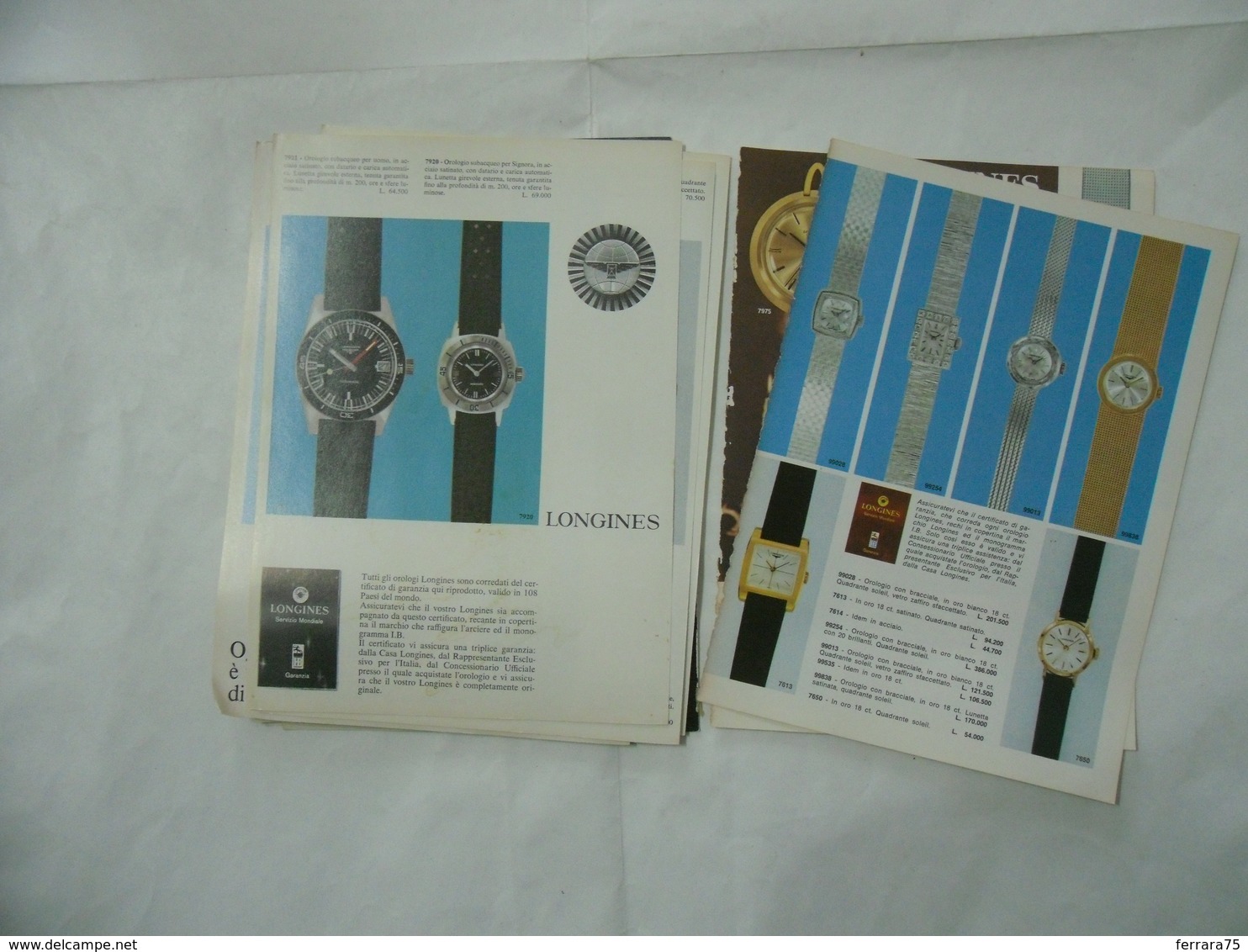 CATALOGO DEPLIANT INSERTO SPECIALE COLLEZIONE OROLOGIO LONGINES VINTAGE-