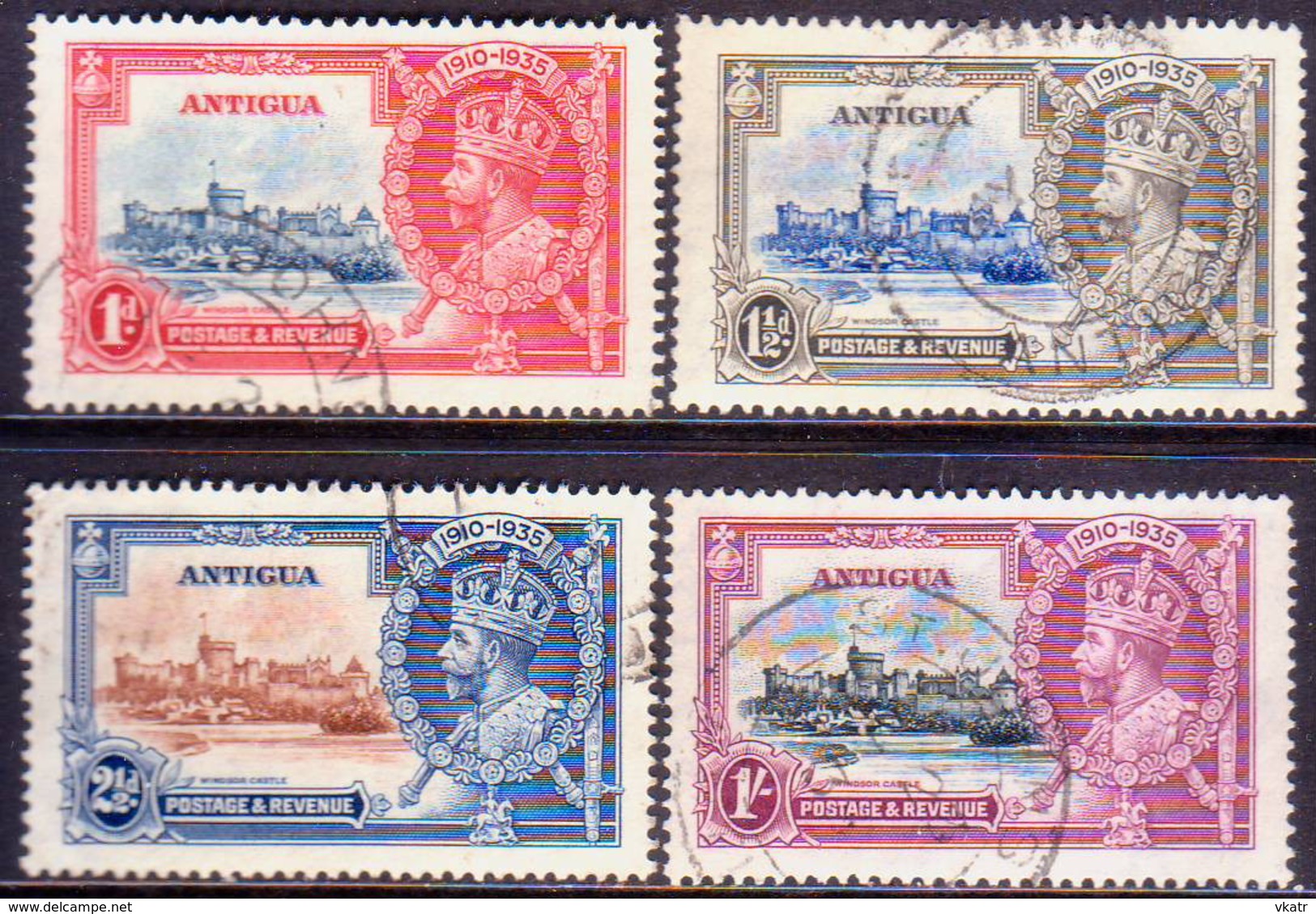 ANTIGUA 1935 SG #91-94 Compl.set Used CV £23 Silver Jubilee - 1858-1960 Kronenkolonie