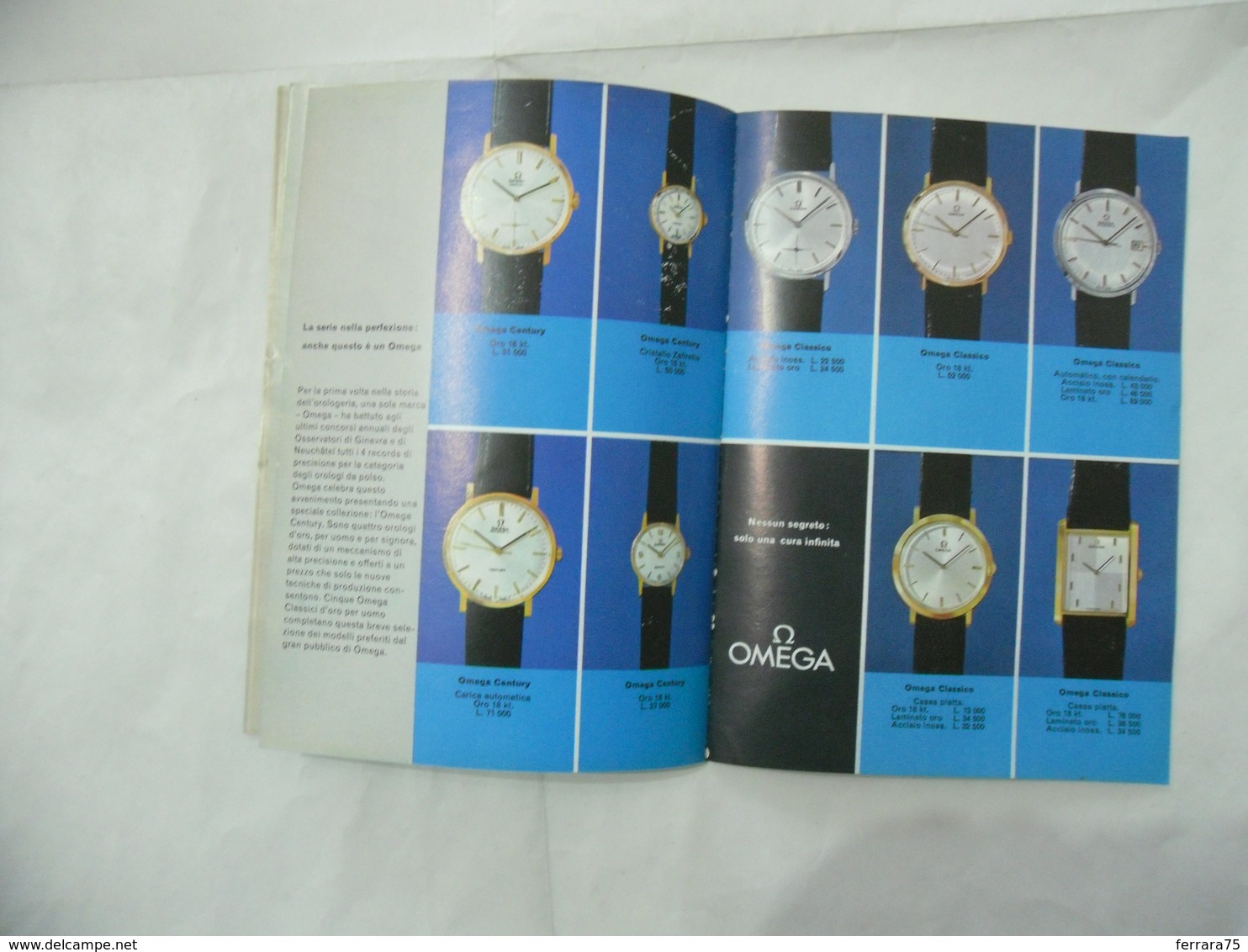 CATALOGO DEPLIANT INSERTO SPECIALE COLLEZIONE OROLOGIO OMEGA  VINTAGE-