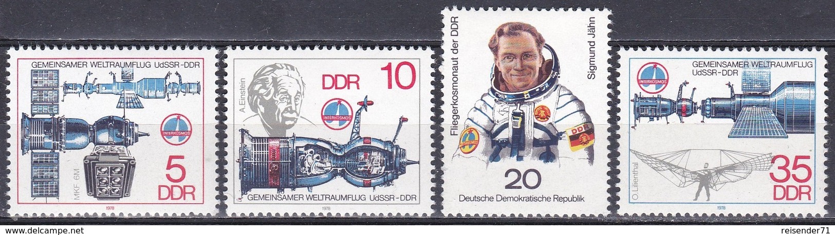 Deutschland Germany DDR 1978 Weltall Weltraum Raumfahrt Raumschiff Space Ship Sojus Einstein Lilienthal, Mi. 2359-2 ** - Neufs