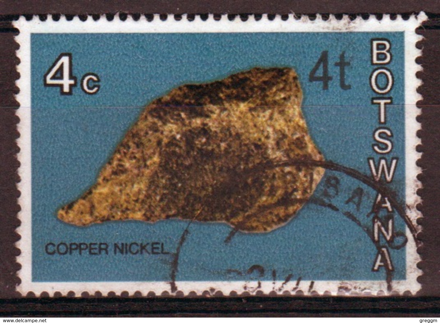 Botswana 1976 Single 4t Commemorative Stamp From The Minerals Set Overprinted. - Botswana (1966-...)