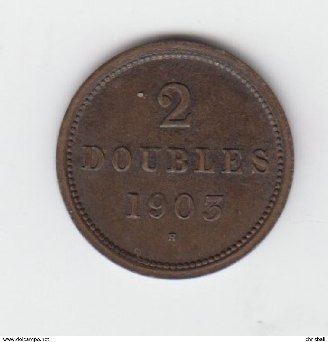 Guernsey Coin 2 Doubles 1903 - Guernsey