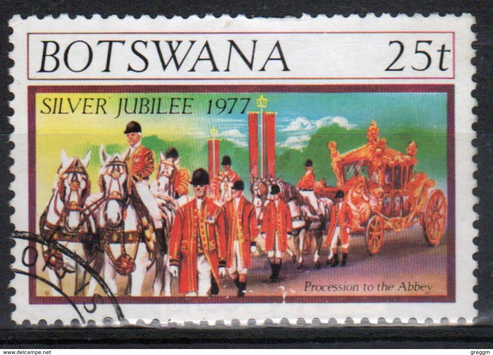 Botswana 1977 Single 25t Commemorative Stamp From The Silver Jubilee Set. - Botswana (1966-...)