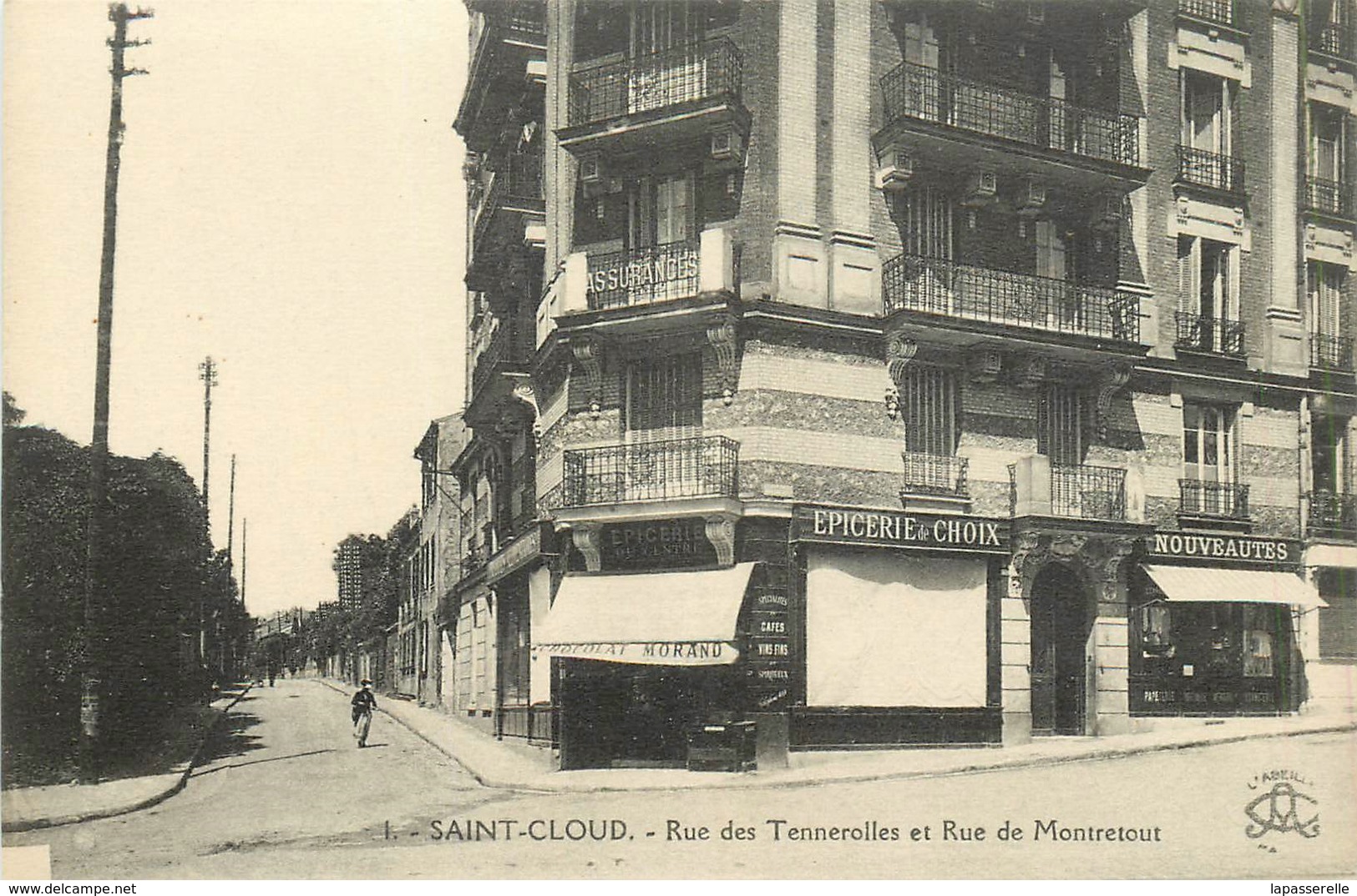 92-St Saint Cloud Rue Des Tennerolles Et Rue De Montretout ( Epicerie Du Centre - Pub Chocolat Morand) - Saint Cloud