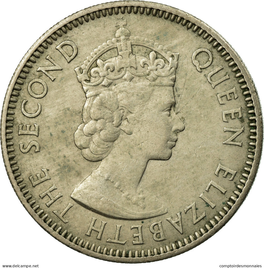 Monnaie, Etats Des Caraibes Orientales, Elizabeth II, 25 Cents, 1955, TTB - Territoires Britanniques Des Caraïbes