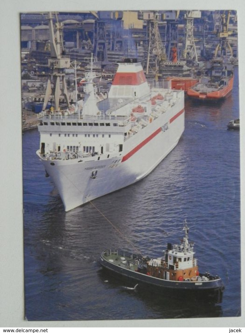 Szczecin  / Yard -  Port  Poland / Russian Ferry Michail Szolochov Towed In The Yard / Tug - Ferries