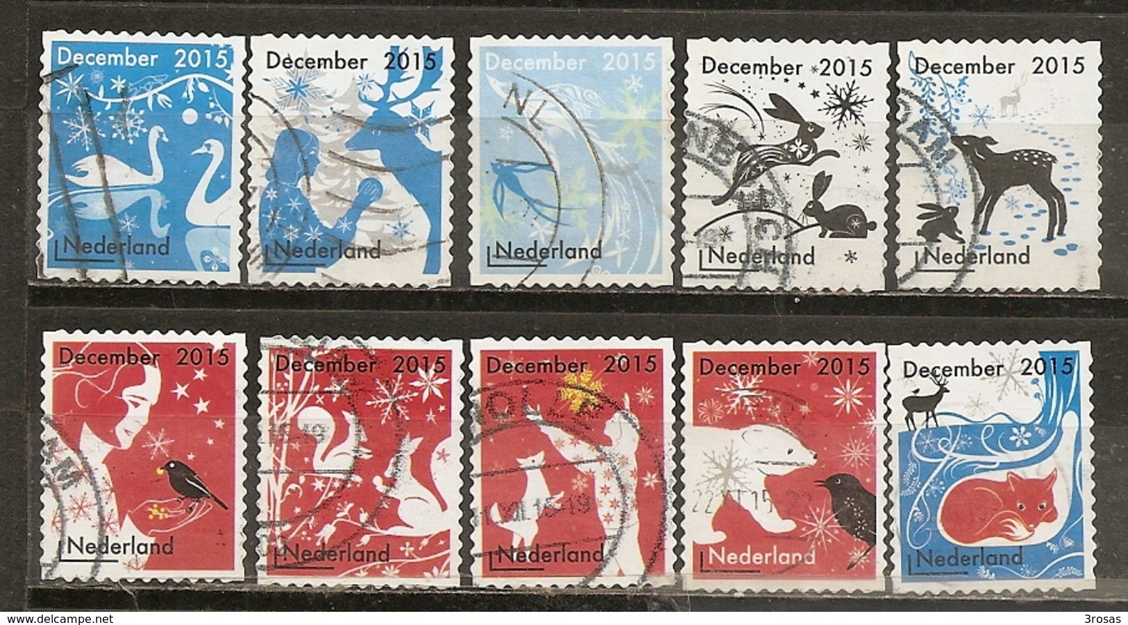 Pays-Bas Netherlands 2015 Noel Christmas Set Complete Obl - Usati